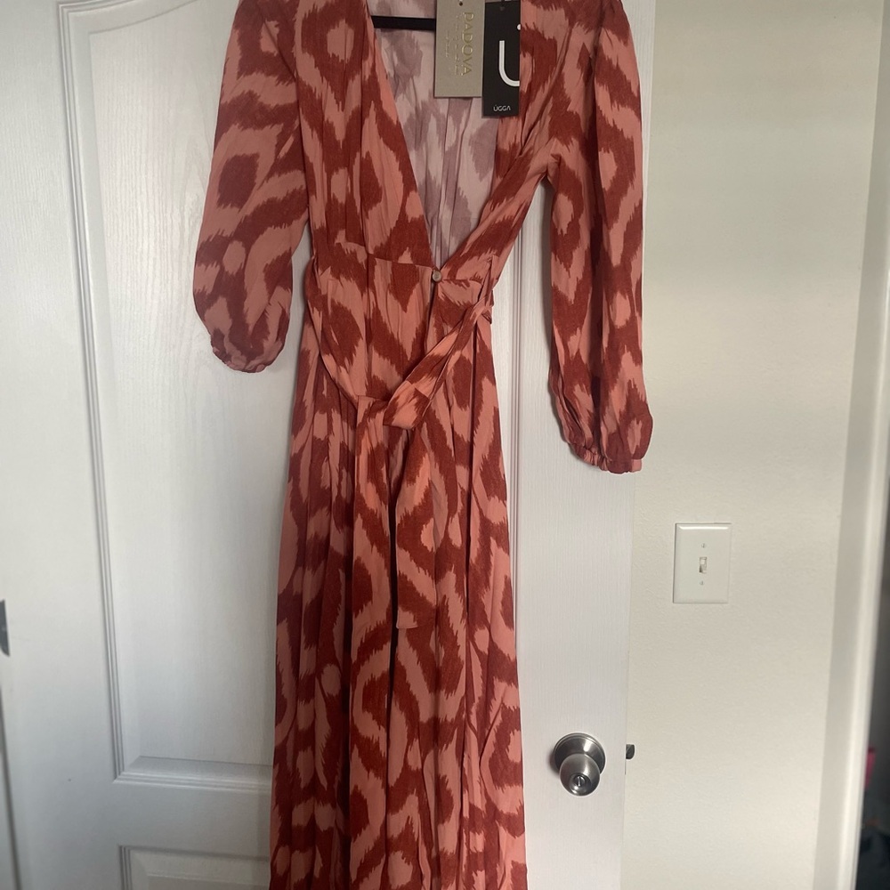 NWT Johanna Ortiz Long Sleeve Dress in Red and White